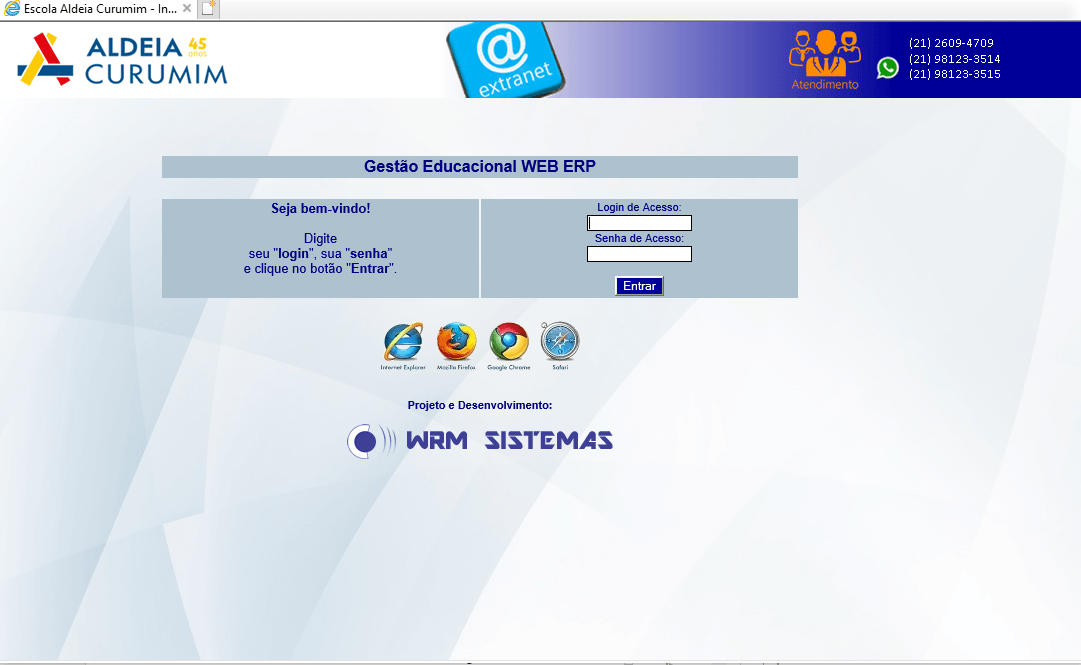 Extranet Aldeia Curumim